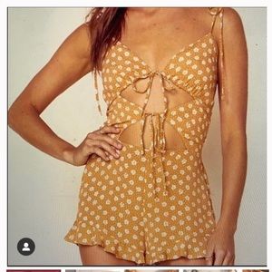 Planet Blue Blue Life Burnt Orange Romper